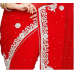 Mesmerizing Red Colored Stone Worked Chiffon Saree